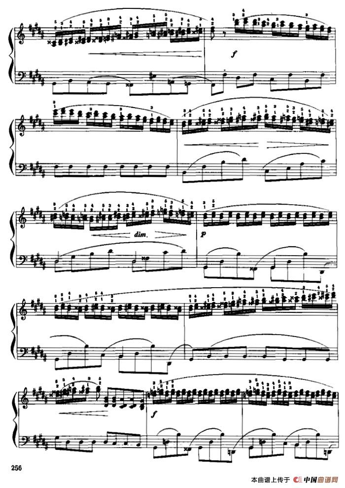 手风琴谱/简谱：手风琴练习曲（肖邦作品25之6）